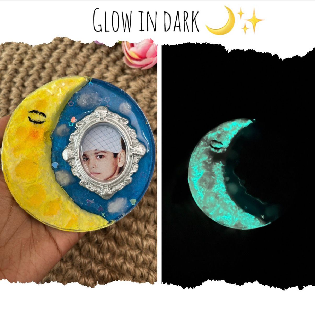 Moon glow resin art