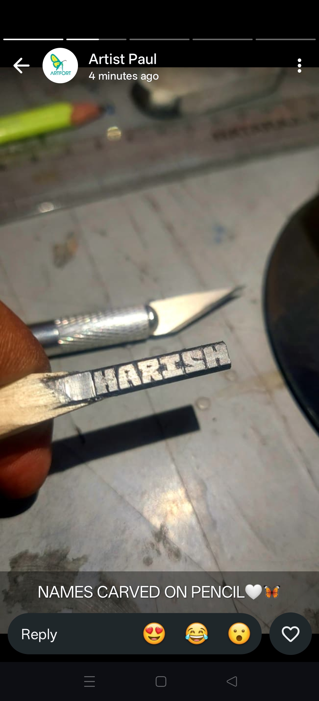 Pencil name carving