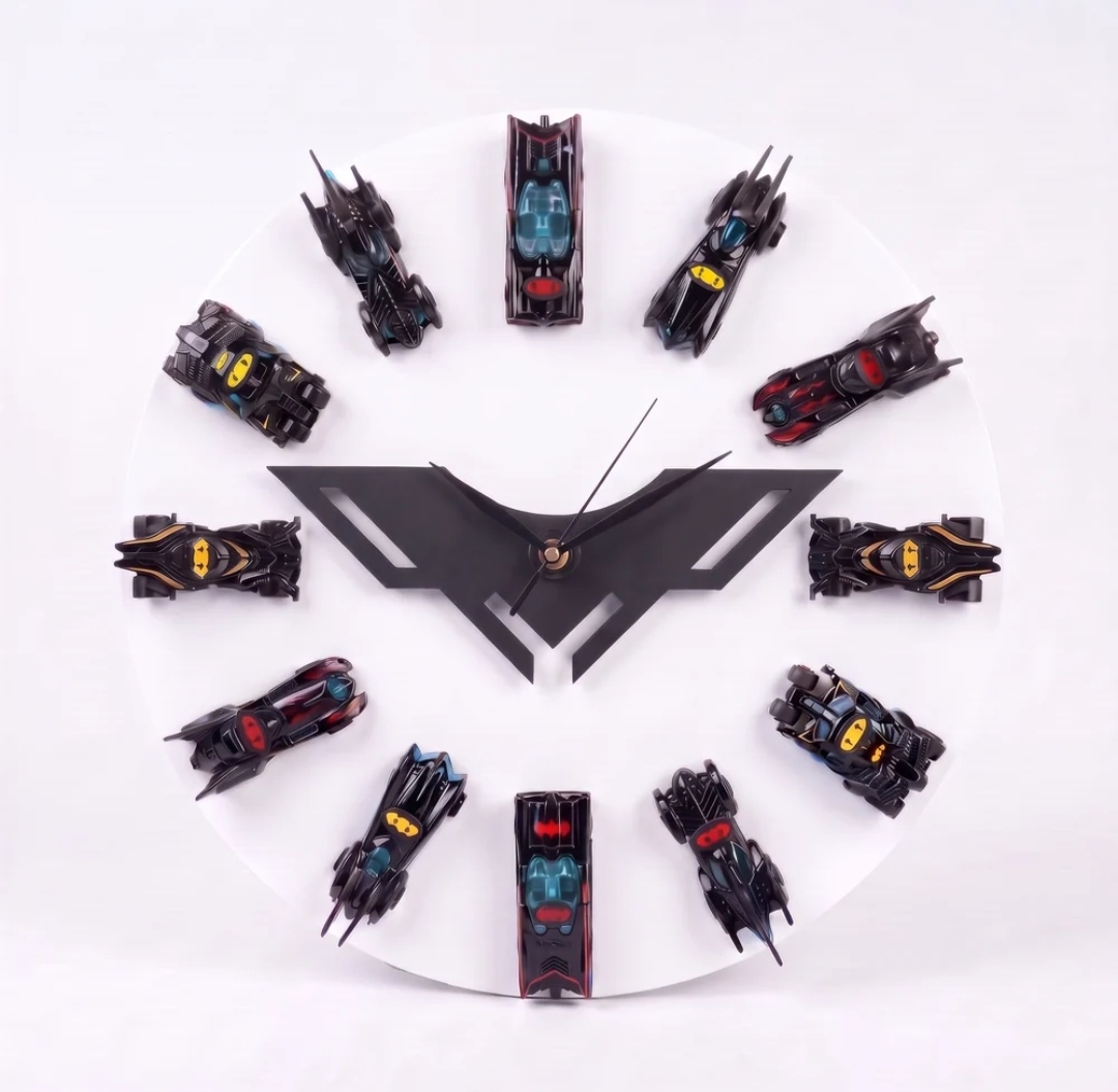 Superhero diecast car wall clock
